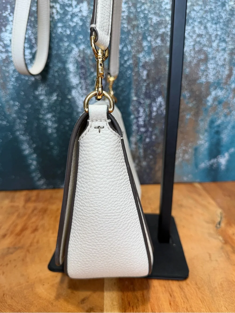 Tory Burch Quiet Luxury Thea Pebbled Leather Flap Crossbody New Ivory